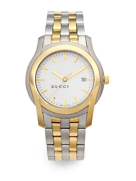 gucci gold silver watch|stainless steel silver gucci watch.